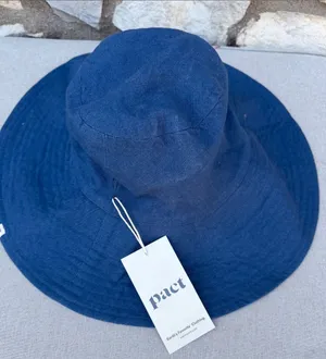 Pact Organic Cotton Navy Blue Wide-Brim Sun Hat NEW thumbnail 1