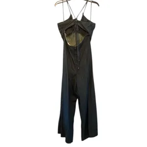 Free People CRVY Soul Ties One-Piece Denim Jumpsuit In Blues Traveler Size L thumbnail 4