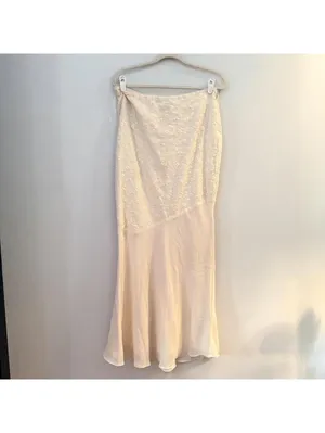 House of CB Vintage Cream Cotton Broderie Anglais Maxi Skirt thumbnail 4