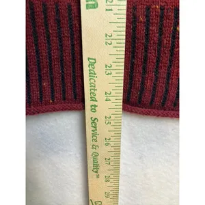 Hannah‎ Womens Large Red Wool Blend Snowflake Full Zip Sweater Vest Mock Neck thumbnail 3