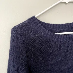Purple blue knit sweater casual comfortable ribbed classic top warm winter‎ thumbnail 2