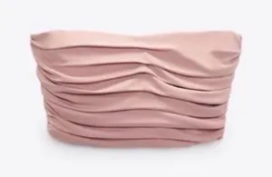 Zara Soft Blush Pink Corset Tube Top Size Small thumbnail 1