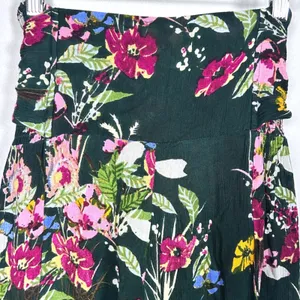 Free People FP One Floral Wide Leg Pants Green Womens Small Boho Gauze Palazzo thumbnail 10