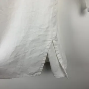 Tommy Bahama White Linen Embroidered V-Neck Tunic Top Medium Coastal Beachy thumbnail 4