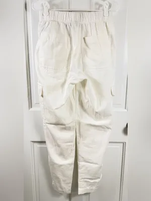 NWT Gap Mid Rise Twill Cargo Pants New Off White Small Garment Dyed thumbnail 2
