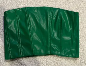 SheIn Green leather tube top thumbnail 1