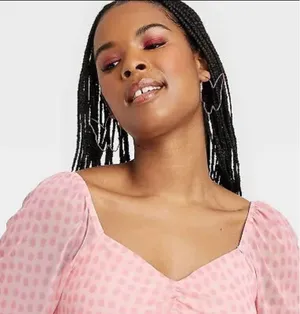 House of Aama Black History Month Sweetheart Neck A-Line Dress - Pink Women's 1X thumbnail 3