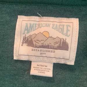 American Eagle Womens M Pullover Long Sleeve Shawl Collar Sweatshirt Green thumbnail 6