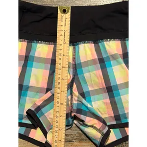 Lululemon Speed Up Shorts 4" Size 2 Rainbow Plaid Yellow Black‎ Running Athletic thumbnail 6