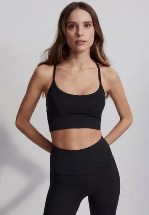 VARLEY Let's Move Irena Bra in Black Size Medium thumbnail 1