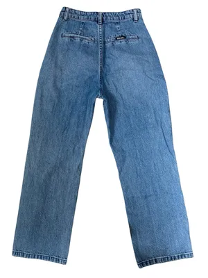 Free People Rolla’s Chloe Pleated Straight Leg Jeans in Medium Wash Size 25 thumbnail 9