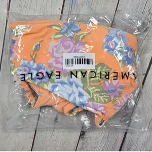 Aerie Scoop Floral Ruffle Bikini Top Swimsuit Orange Blue Purple XL‎ thumbnail 10