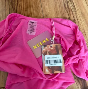 Oh Polly Neena swim Pink Mesh Shrug thumbnail 3