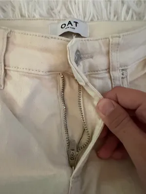 OAT New York Mid Rise Skinny Ankle Jeans Cream Ivory Size 28 thumbnail 3