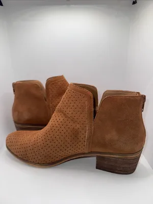 Susina Kyle-Lea Perforated Suede Ankle Bootie Boots Women’s 10 Tan thumbnail 4