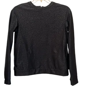 Lululemon Departure Pedal Camo Embossed Long Sleeve Sweater Black Top Size‎ 8 thumbnail 1