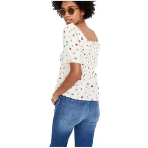 Madewell Seamed‎ Button Down Colorful Floral Confetti Short Sleeve Blouse Small thumbnail 3