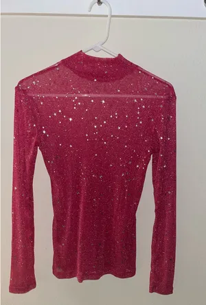 Amazon Glittery Sheer Top thumbnail 4