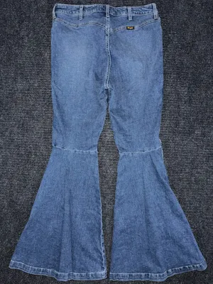 Wrangler Retro High Rise Trumpet Super Flare Bell Bottom Jean 31x34 Western Boho thumbnail 3