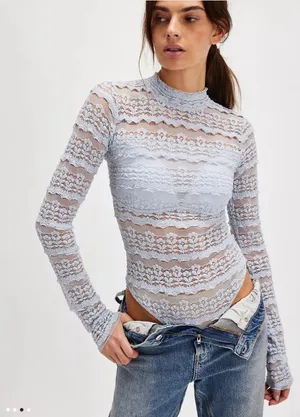 Free People Angelina Lace Body Suit thumbnail 1