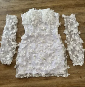 White floral dress thumbnail 1