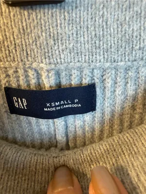GAP Light Gray Ribbed Wide-Leg Pants thumbnail 3