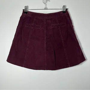 Abercrombie & Fitch Women’s Burgundy Y2K Button-Up Corduroy Skirt Size 00 thumbnail 3