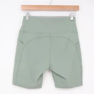 Downtown Motion Biker Shorts Womens M Sage Green High Rise Pockets Excellent thumbnail 3