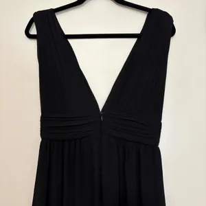 Lulus Black Deep V Neck‎ Empire Waist Maxi Dress Slit Size S thumbnail 5