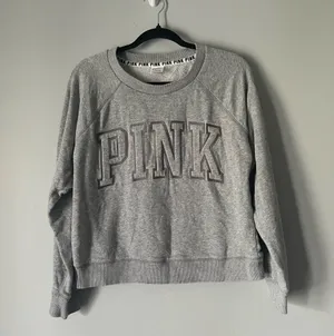 Pink by Victoria’s Secret VS grey crewneck sweatshirt size medium thumbnail 1