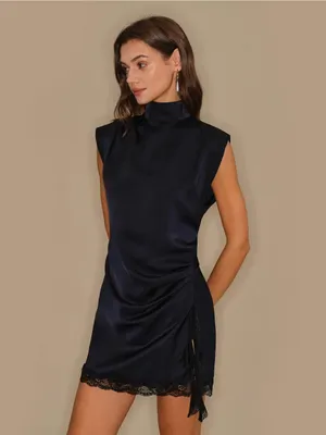Rihoas Blue Turtle Lace Tunic Mini Dress thumbnail 3