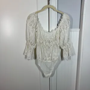 Free People Intimately Land of the‎ Free Bodysuit in cream white size xs dainty thumbnail 4