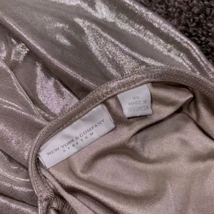 New York & Company silver metallic halter top in XS thumbnail 2