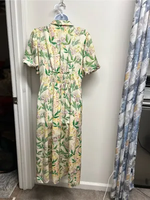 Melloday Floral Button-Front Shirt Dress prairie cottage fairy garden party thumbnail 3