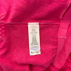 OFFLINE By Aerie Real Me Low Key Longline Sports Bra Sz XL Fuchsia Pink Padded thumbnail 6