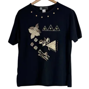 Vintage Blast Morocco Embroidered Short Sleeve Pique T-Shirt Gold Accents size M thumbnail 1