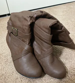 High Heel Boots Brown Size 8 thumbnail 1