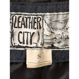 Vintage Black Suede Tan Fringe Military Jacket‎ Small Western Rocker Leather thumbnail 7