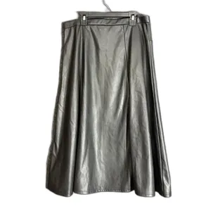 New LuLaRoe Elegant Womens Size Large Avery Skirt Black Faux Leather Midi Career thumbnail 3