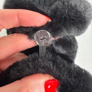 House of Harlow 1960 OS Mittens Convertible Faux Fur Fingerless Black Winter thumbnail 10