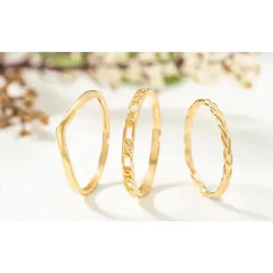 14k‎ Gold Filled S925 V Shaped Curve Band Ring, Size 6 thumbnail 5