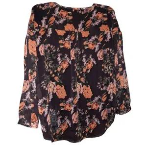 Long Sleeve Floral Blouse Size 2XL thumbnail 3