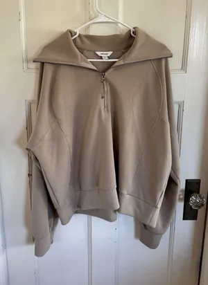 Spanx‎ beige Air Essentials zip pullover size 1x thumbnail 1