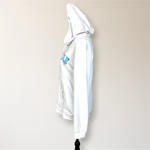 Vintage GAP Floral Embroidered Logo Full Zip Hoodie M White Blue Sweatshirt Y2K thumbnail 7