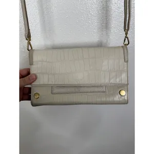 Hammitt Nash Crossbody Bag Cream Crocodile Embossed Leather Gold Hardware thumbnail 2