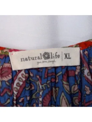 Natural Life Boho Paisley Peasant Top Size XL thumbnail 7