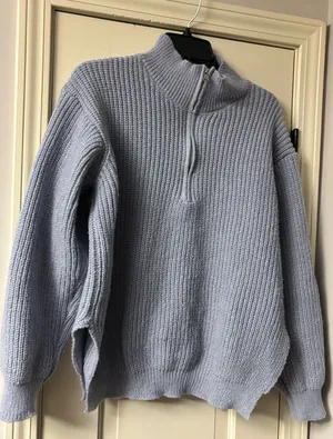 Women half zip chunky knit sweater #17 thumbnail 1