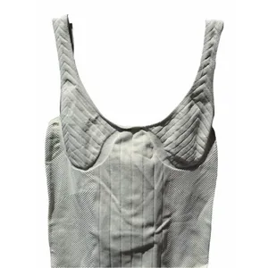 Anthropologie Mint Ribbed One Piece Swimsuit Sage Green Small Bodysuit Minimal thumbnail 4