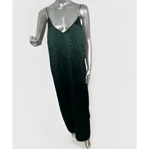 NWT Marine Layer Gabrielle Slip Dress Green Gables XL Maxi Satin Emerald thumbnail 8