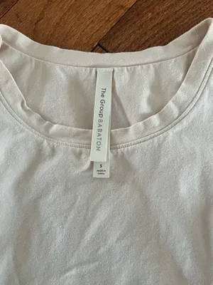 Aritzia Babaton White/Cream Cotton Crew Neck Bodysuit Short Sleeve Size Small thumbnail 2